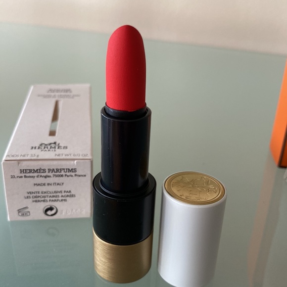 NIB Auth HERMÈS Rouge Hermès, Matte lipstick ROUGE ORANGE 53 Made in ITALY - Picture 5 of 12